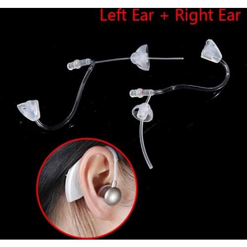 2Pcs Left Right Ear Hearing Aid Replacement Tube Earphone Hearing Amplifier Tool