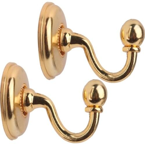 2PCS Metal Curtain Holdback Wall Tie Back Hooks Zinc Alloy Hanger Holder Window Curtain Holder Multi-Purpose Hanging Hook