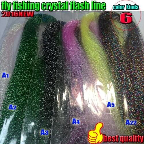2016 fly fishing crystal flash line 6color A1+A2+A3+A4+A5+A22 fly fishing tying material thread 6bag/lot length is 30CM