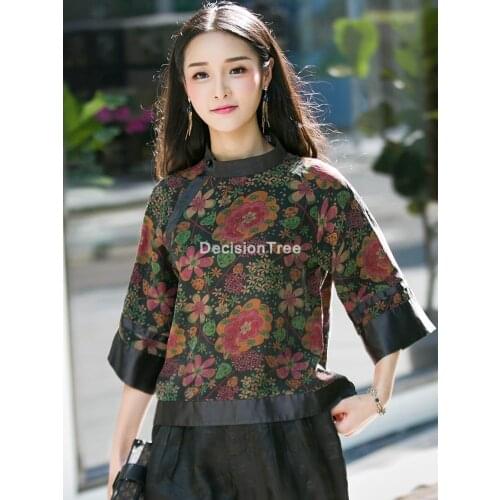 2021 traditional chinese clothes for women chiffon blouse shirt vintage blouse female hanfu cheongsam tops chinese qipao
