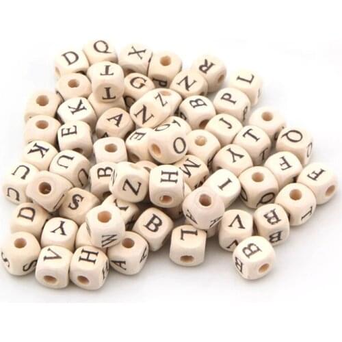 26 Alphabet Letter Beads Wooden Square Spacer Beads For Jewelry Making Handmade Diy Bracelet Necklace 500pcs/lot