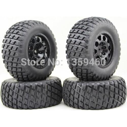 4pcs 1/10 Short Course Tire Tyre Set 12mm hex SC Tire WSC3 Fits For 1/10 Short Course