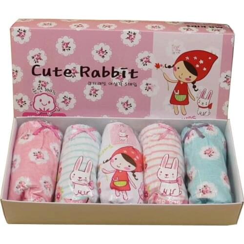 5 Pcs/lot Girls Underwear Cotton Kids Baby Briefs Fashion Cute Children Underpants Triangle Panties Soft Breathable