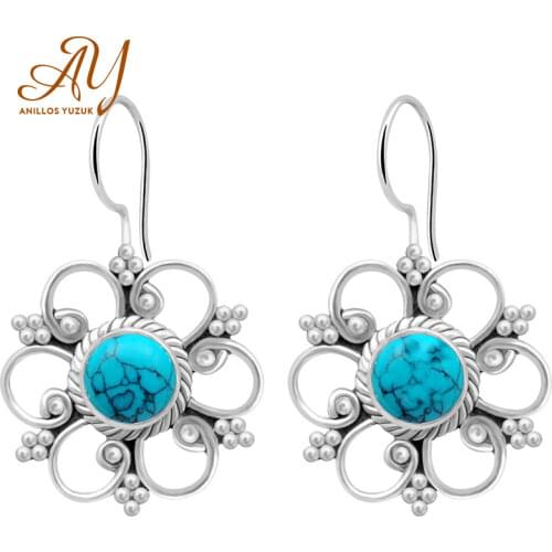 Anillos Yuzuk 935 Silver Jewelry Stud Earrings Retro Vintage Hollow Women Silver Color Long Bohemian Pierced Stud Earring Women