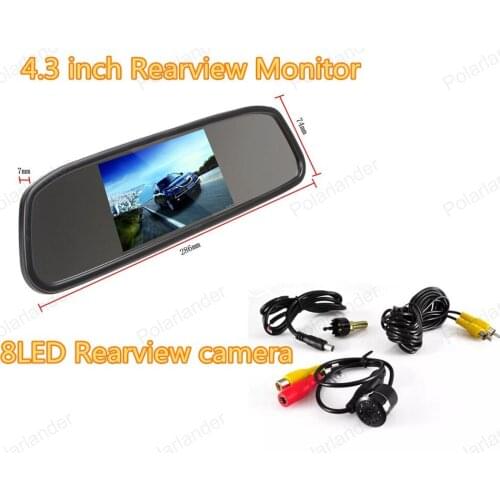 Car Parking Monitors System CCD HD Waterproof LED Night Vision Car Rear View Camera With 4.3 inch Car Rearview Mirror Monitor