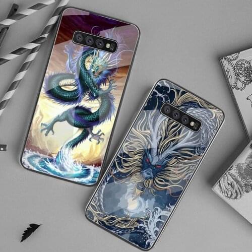 Chinese Dragon Art Phone Case Tempered Glass For Samsung S20 Plus S7 S8 S9 S10 Plus Note 8 9 10 Plus