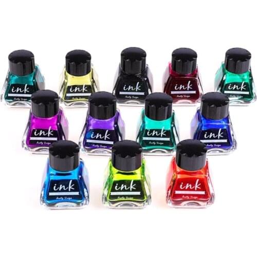 1 Bottle Pure Colorful 30ml Fountain Pen Ink Non-carbon Refilling Inks Student Stationery School Office Supplies