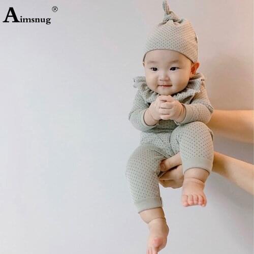 Toddler Children Two Piece Sets Baby Girls Sweet Ruffles Romper and Long Pants Kids Clothing 2021 Autumn Fashion Dot 2PS Outfits