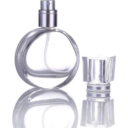 1Pcs 25ml Mini Clear Glass Spray Perfume Bottle Portable Travel Refillable Cosmetics Empty perfume Bottle Aluminum Spray Head