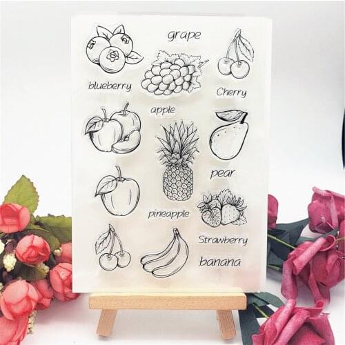 Hot selling fruit alphabet transparent clear stamp / silicone seal roller stamp DIY scrapbook album / card production