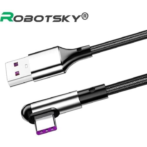 90 Degree USB Type C Cable Micro USB Fast Charging Cable For Samsung S10 S20 Huawei P40 Xiaomi 1.2M Elbow Charger Data Cord