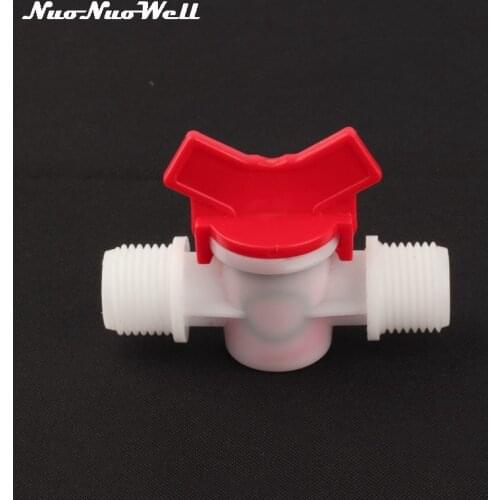 2pcs NuoNuoWell Plastic 1/2"-1/2" Thread Soft Hose Valve Garden Micro Irrigation Watering Water Valve supply pipe flow connector