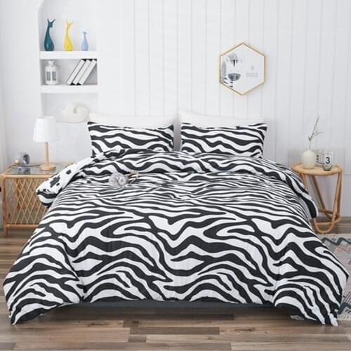 Cow Spot Duvet Cover Zebra-Stripe Bedding Set Double Sided Design Bedclothes 230x260 King Size With Pillowcase(No Bed Sheet)