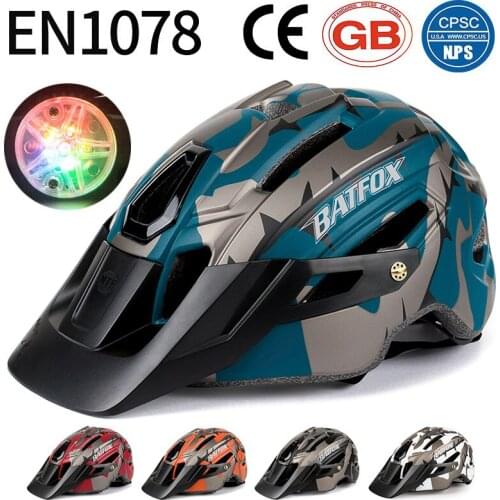 BATFOX hot bicycle helmets for men with light Integrally-molded Cycling Helmet Casco Ciclismo Road Mountain Bike helmet mtb fox