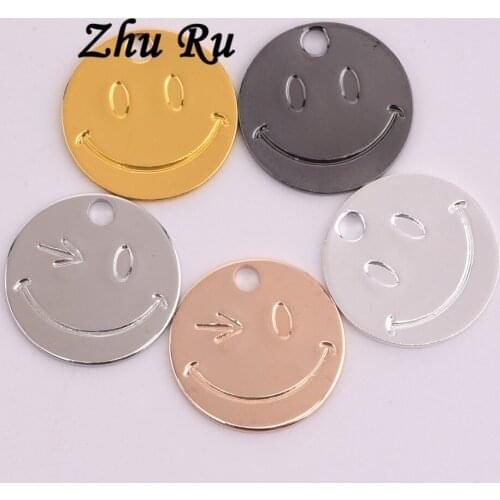 19mm 5pcs copper New Arrival Charms Smiley face Cartoon cute image Pendant Jewelry Making DIY Charms Handmade Crafts