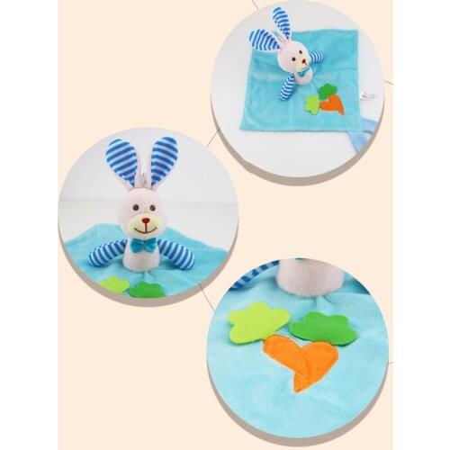 Cute Baby Stuffed Rattles Baby Nursery Rabbit Towel Children Educational Stroller Toys Doll Comforting Towels Soft Towel