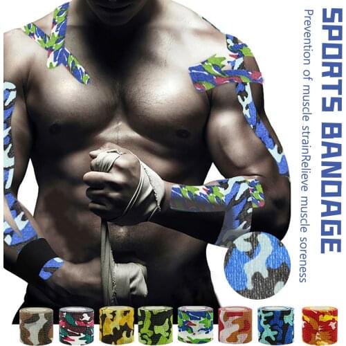 Kinesiology Tape Athletic Camouflage Free Winding Elastic Tape Knee Pad Muscle Pain Relief Knee Pads For Gym Fitness Bandage