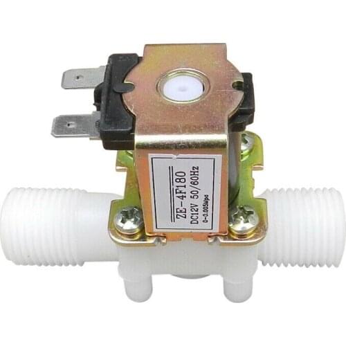 New 12V 1/2" N/C Plastic +Metal Electric Solenoid Valve Magnetic Water Air Closed