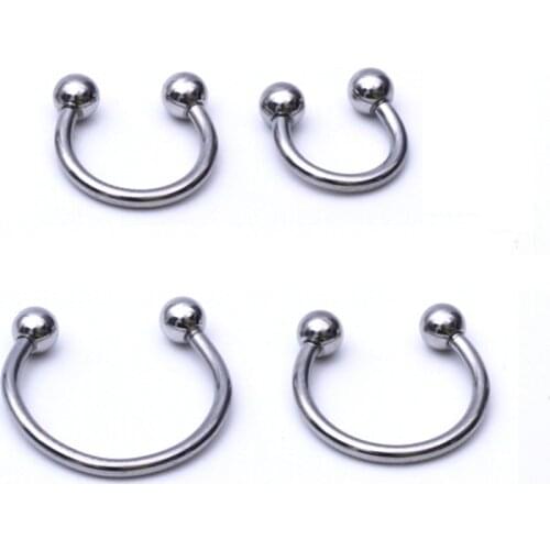 Wholesales 100pcs/lot Mix 4 Size Stainless Steel Universal Rings Nose Ring Studs Horseshoe Nipple Rings Body Piercing Jewelry