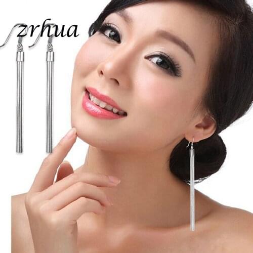 ZRHUA Original 925 Sterling Silver Brand Earrings for Women Femme Best Christmas Gifts Elegant Tassel Long Drop Brincos High-End