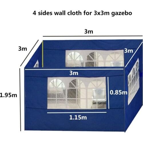 Outdoor Tent Waterproof Cloth 210D Oxford Rainproof Surrounding Cloth Replaceable Sun Shade Gazebo Wrap Cloth 3m/6m/9m/12m