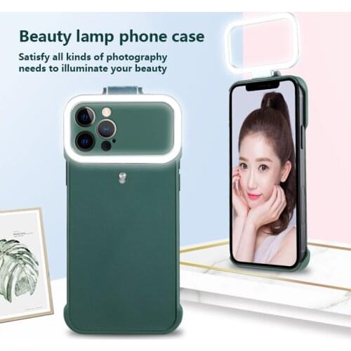 Selfie Light Portable Mobile Phone case for iPhone 12/ 12 Pro Max 12mini Led Selfie Ring Fill Light Phone back Cover