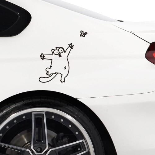 Removable Cat butterfly Car Rear window door Decals decor Vinyl waterproof car Decal Laptop Sticker decoration ANY SIZE HY1673
