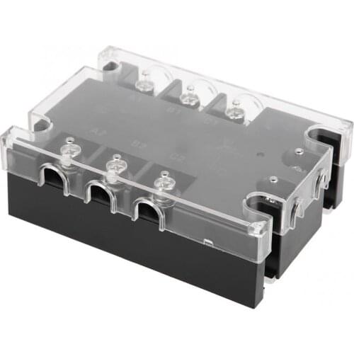 40A SSR Solid State Relay AC-AC 3 Phase Input 90-250VAC Load 24-480V Solid State Relay Module whith Plastic Cover