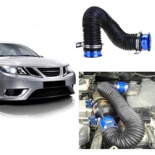 Universal Car Engine Cold Air Intake Hose Inlet Ducting Feed Tube Pipe With Connector & Braket