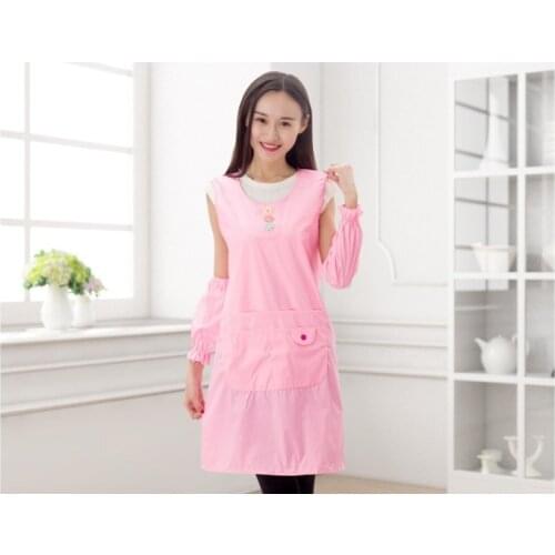 1PC New Convenient Womens Waterproof Housewife Kitchen Waist Aprons Jeanette Waterproof Floral Cloth Household Cleaning LB 402