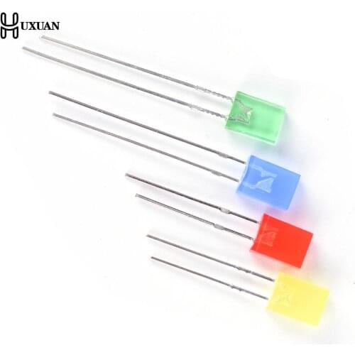 100PCS/LOT 2*5*7mm Square LED Kit Light-emitting diode Kit 2X5X7 LED Diode Red Yellow Green Blue White 4 Colors