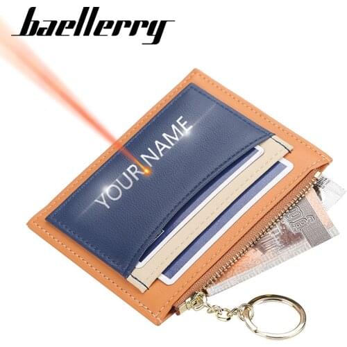 2021 Women Slim Wallet Name Engraving Card Holder Coin Holder Female Mini Wallet Hight Quality PU Leather Small Wallet For Women