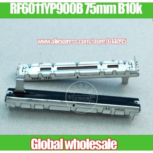 3pcs Taiwan RF6011YP900B 75MM sliding fader single potentiometer B10K / handle length 10MM