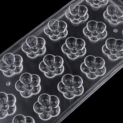 3D Chocolate Candy Bars Molds Tray Plastic Form Flowers Baking Pastry Tools