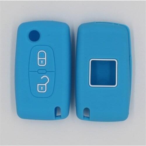4PC Silicone Key Cover Case For Peugeot Boxer PEU25 Fiat Ducato Fiat 500C Flip Folding Remote Key Shell Fob Protecor