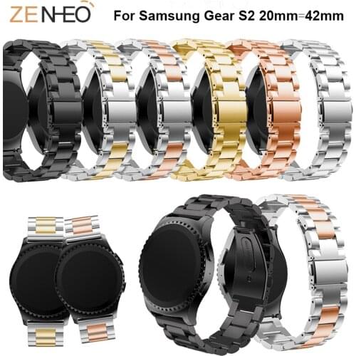 42mm Stainless Steel Watch Band strap For Samsung Gear S2 smart watch 20mm Bracelet wristband For Samsung Gear S2 Bands Straps