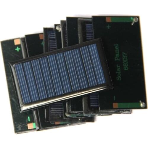 5V 60mA 67X38mm Mini Power Solar Cells Panel For DIY Toy 3.6V Battery Charger Solar LED Light Study Skit 10PCS