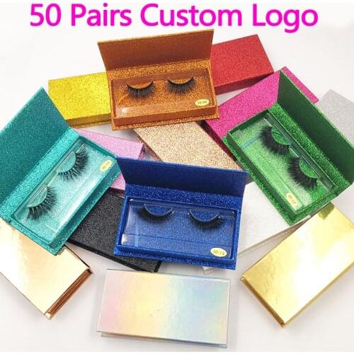 50 Pairs Eyelashes 3D Mink Lashes Handmade Mink Dramatic Lashes 12Styles Cruelty Free Reusable Lashes Wholsale Custom Logo