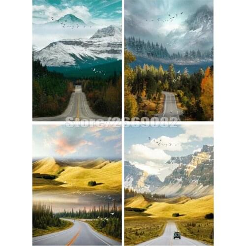 5D DIY Diamond Painting Full Drill Scenery Embroidery Road Home Decoration Mosaic Landscape Handmade Christmas gifts TT1741