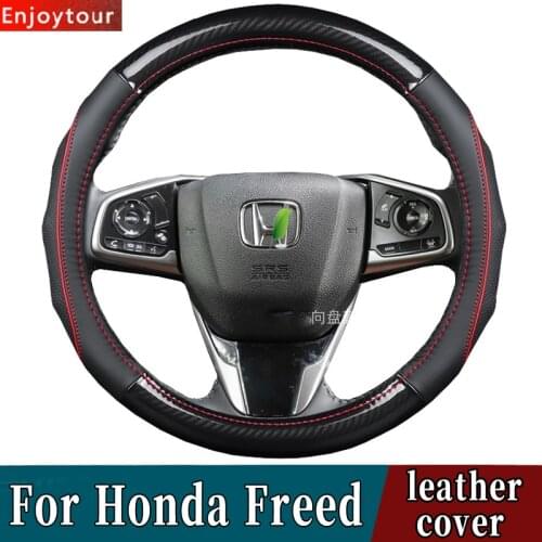 Accessories Car Styling Genuine Leather Steering Wheel Covers for Honda Freed GB3/GB4/GP3 GB5/GB6/GB7/GB8 2008 2016 2019 2020