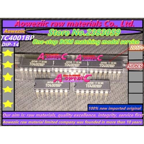 Aoweziic 2017+ 100% new imported original TC4001BP TC4001 DIP-14 logic gate and inverter chip