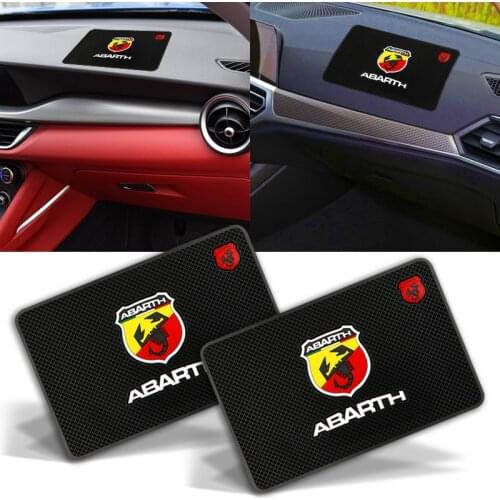 Car Logo Anti Slip Mat Phone Holder Non-Slip Pad For Fiat 500 595 Spider Punto Tipo Abarth Palio Pondo Stilo Bravo Accessories
