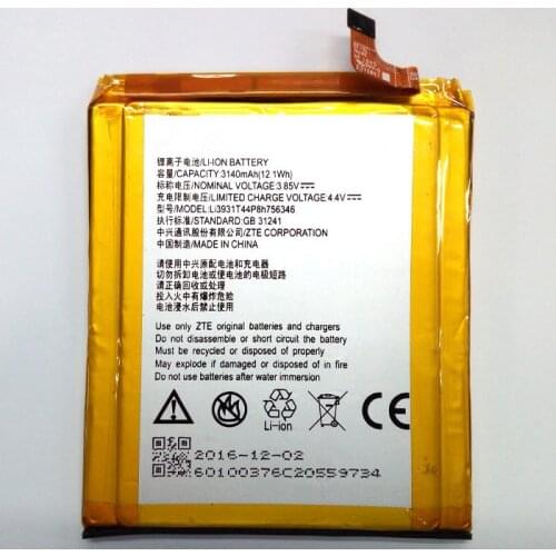 Jinsuli LI3931T44P8H756346 Battery For ZTE Axon 7 5.5inch A2017 Battery 3140mAh Free Shipping With Tracking Number