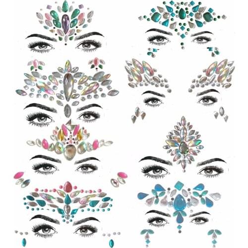 Glitter Face Jewels Temporary Tattoo Sticker Body Gems Gypsy Festival Adornment Party Face Decoration Tattoo Beauty Makeup Tools