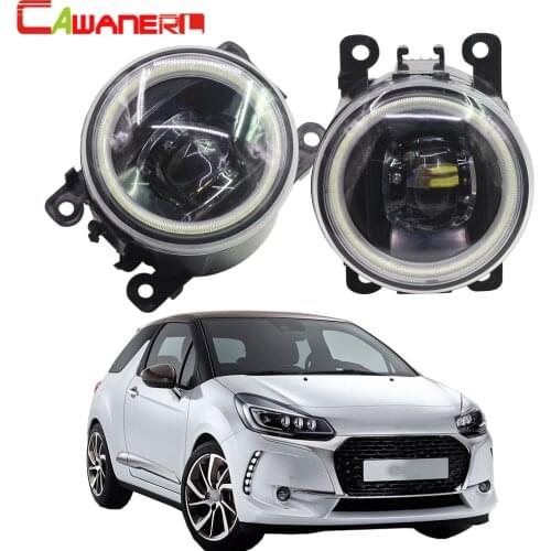 Cawanerl Car Accessories 4000LM LED Lamp Fog Light Angel Eye DRL Daytime Running Light H11 12V For Citroen DS3 2009-2018