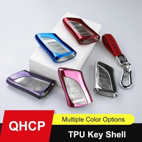 QHCP TPU Car Key Cover Case PC Remote Key Bag Key Chain Key Ring For Lexus ES200 260 250 300H UX 260H 250H LS500H 2018 2019 2020
