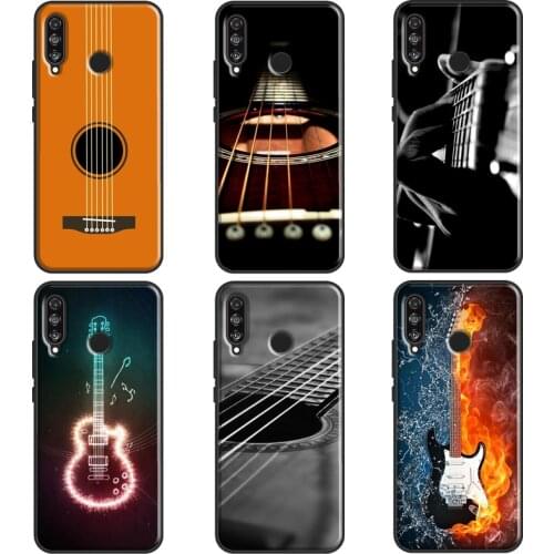 Fire Guitar Music Case For Huawei Mate 20 Lite P Smart 2019 Z Coque For Huawei P40 Lite P10 P20 P30 Pro