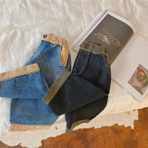Childrens Shorts 2021 Summer Autumn New Baby Boys and Girls Wick Denim Shorts Baby Corduroy Patchwork Shorts Baby Boys Trousers