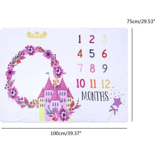 Baby Soft Flannel Photography Monthly Photo Newborn Children Milestone Blanket Q1FE
