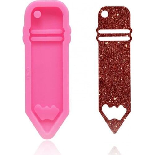 Creativity DIY Epoxy Silicone Pen Pencil Key Chain Shape Cake Fondant Baking Mold Tools